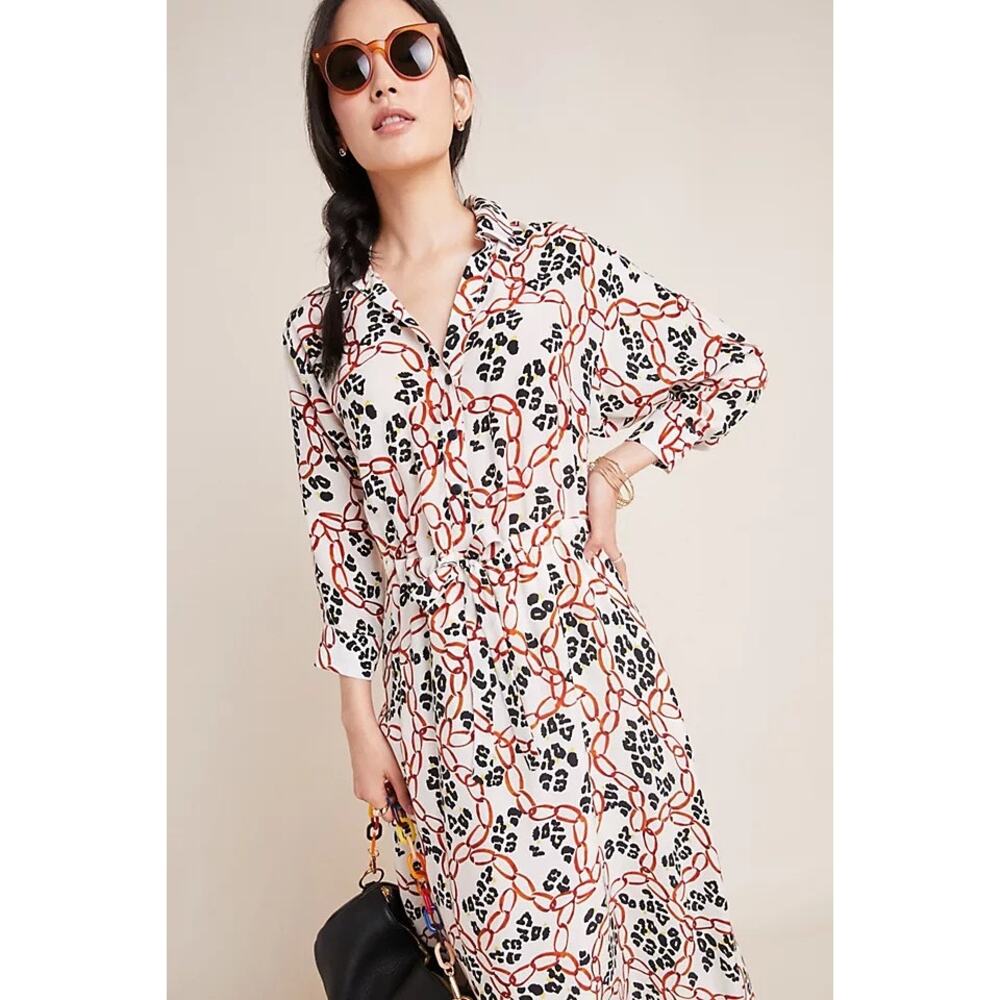 Corey Lynn Calter‎ Henrietta Dress Shirtdress Animal Chain Print Capsule Small